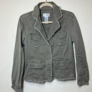 Live  A Little  Green Utility Jacket  Size S